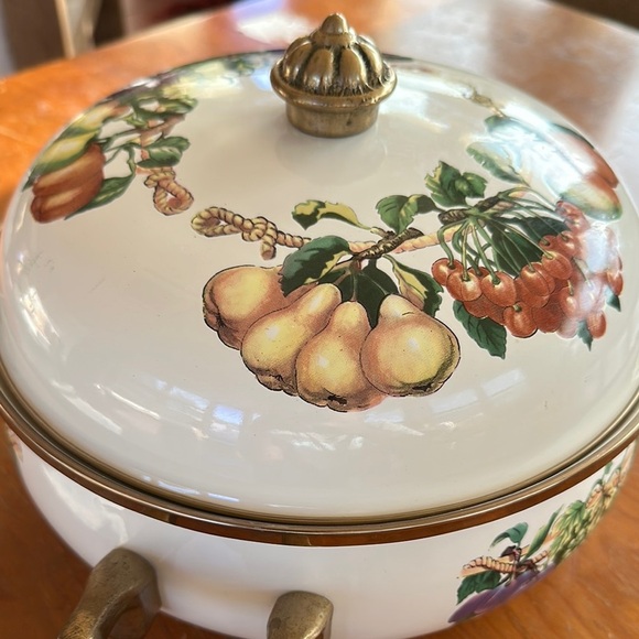 Tabletops Unlimited Vintage Fruit Design Ceramic Casserole Dish - Picture 5 of 14